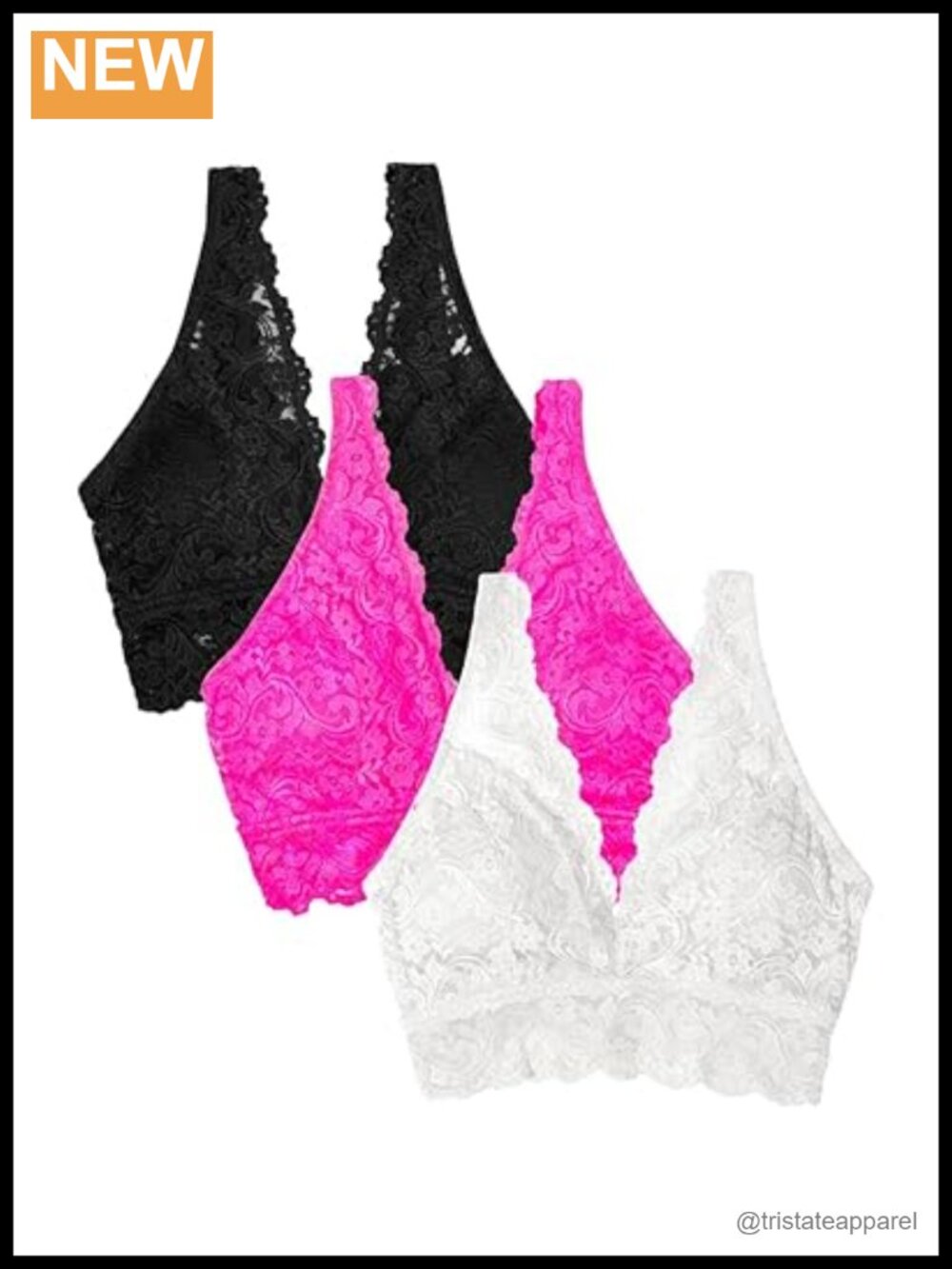Signature Lace Deep V Neck Wireless Bralette